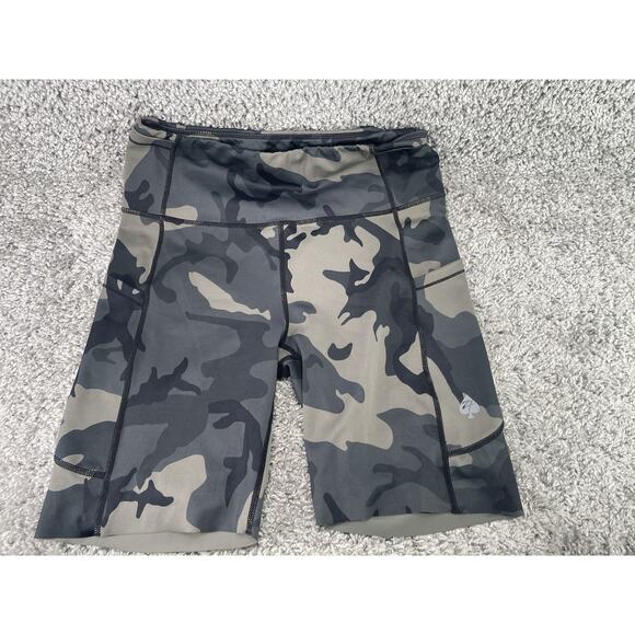Women’s Zero Fox Trot Shorts Green Camo Running Gym Stretchy Soft Size Large - Picture 2 of 7